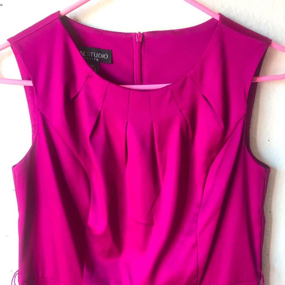 Size 6 (petite) magenta sleeveless dress